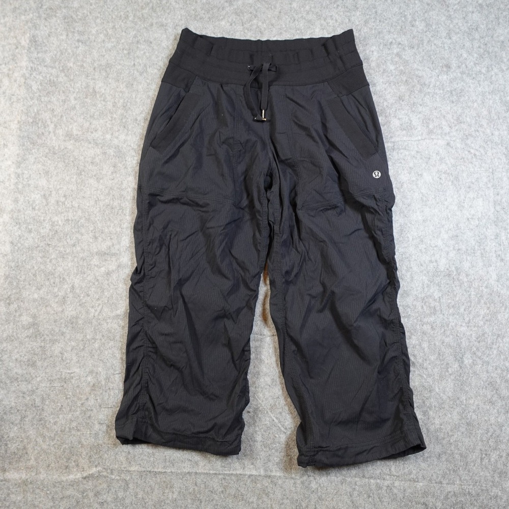 Lululemon Pants Womens 4 Dance Studio Black Cropped Wide‎ Leg Baggy Athleisure